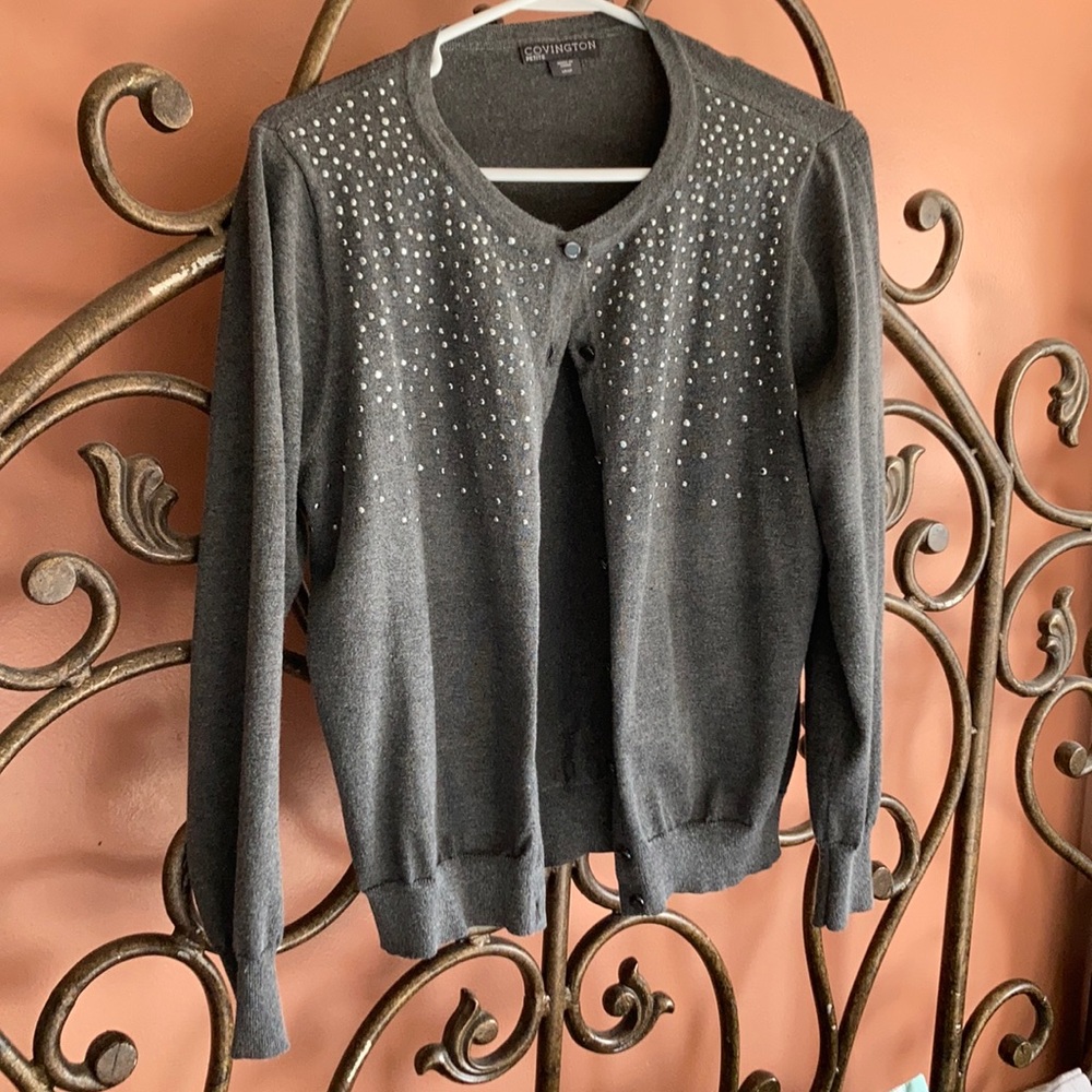 Grey Studded Cardigan